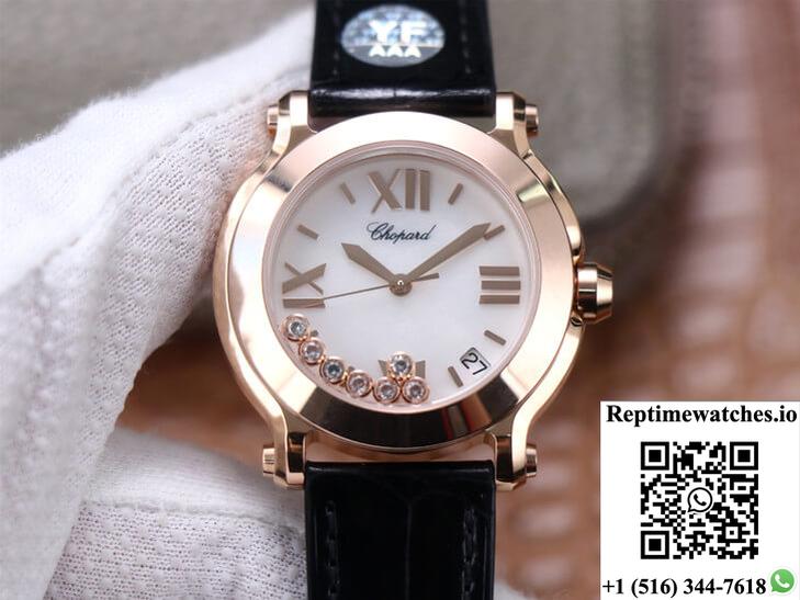 Chopard Happy Sport 278492 Yf Factory White Dial Rose Gold-Rep Time Watches