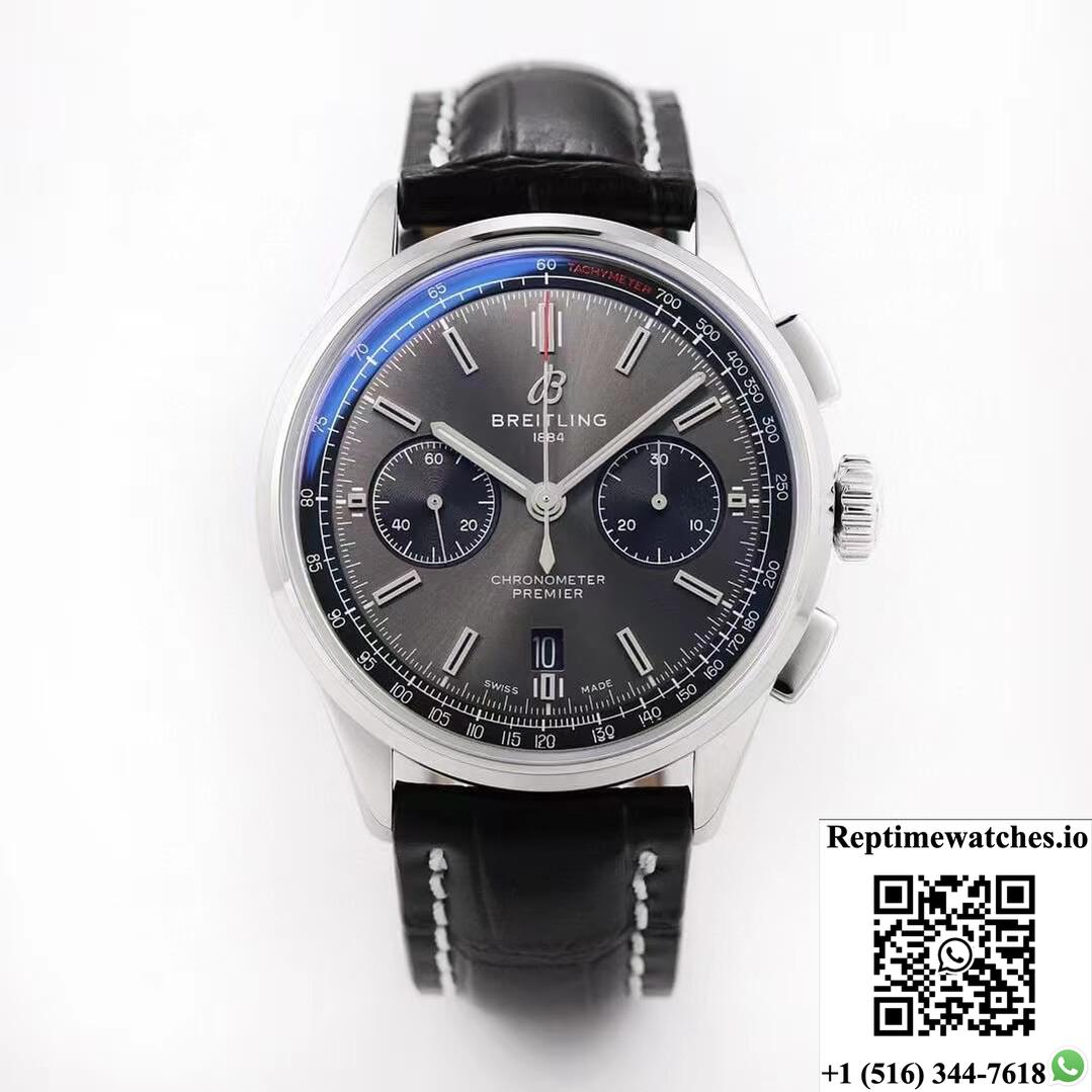 Breitling Premier B01 Chronograph Ab0118221B1P1 Gf Factory V2 Grey Dial-Rep Time Watches