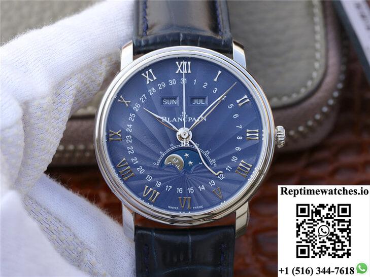 Blancpain Villeret 6654-1529-55B Om Factory V2 Blue Dial-Rep Time Watches