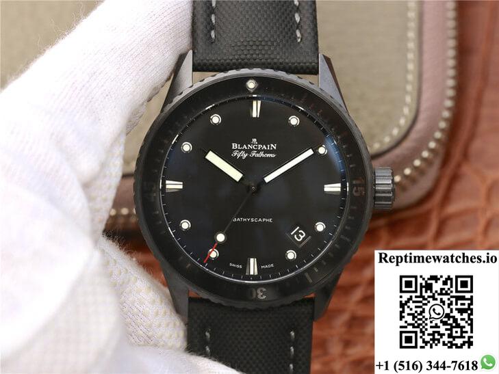 Blancpain Fifty Fathoms Bathyscaphe 5000-0130-B52-B Gf Factory Black Ceramic-Rep Time Watches