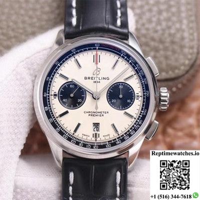 Breitling Premier B01 Chronograph Ab0118221G1P1 Gf Factory Silver Dial-Rep Time Watches