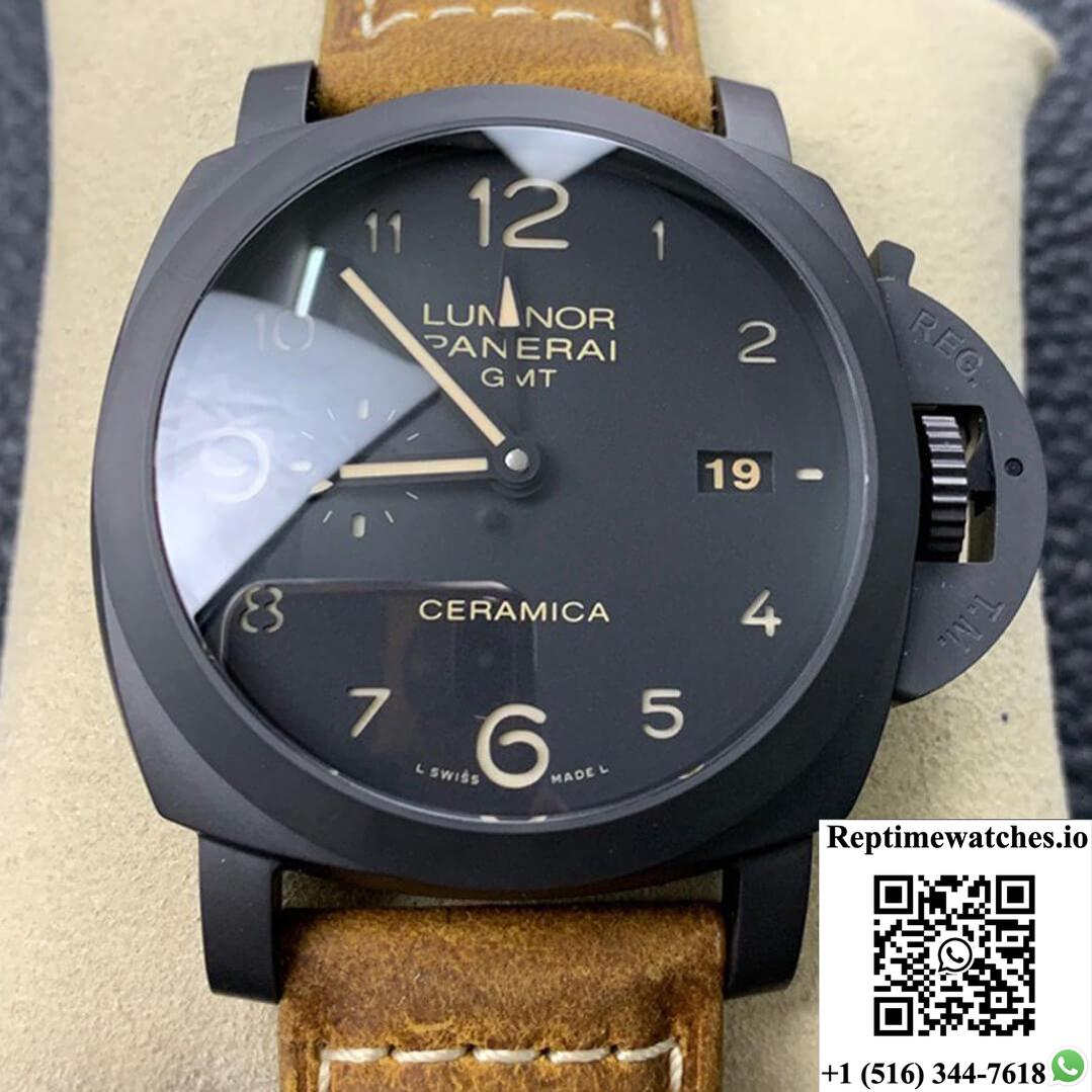 Panerai Luminor Gmt 1950 3 Days Pam441 Vs Factory V2 Black Dial-Rep Time Watches