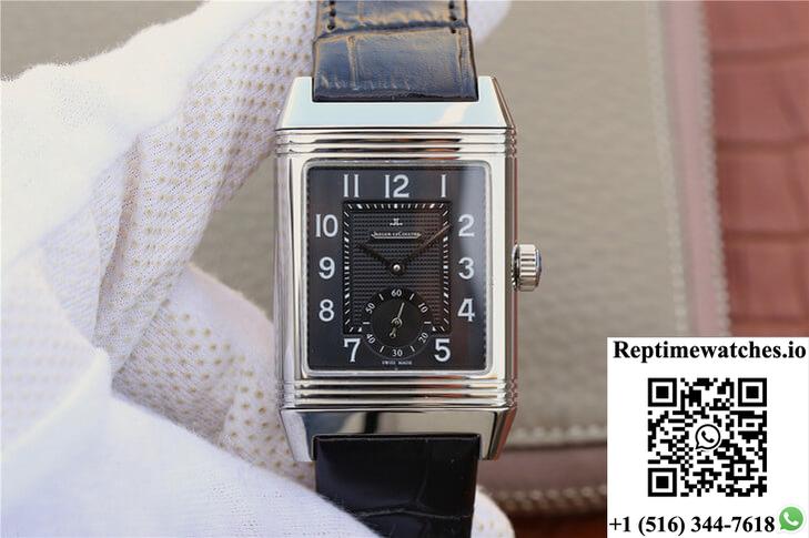 Jaeger-Lecoultre Reverso Q3738470 Stainless Steel Black Dial-Rep Time Watches
