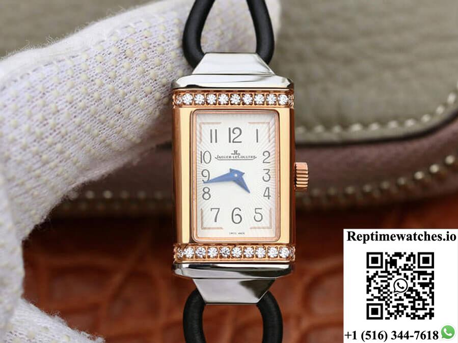 Jaeger-Lecoultre Reverso 3264520 Mg Factory Diamond White Dial-Rep Time Watches