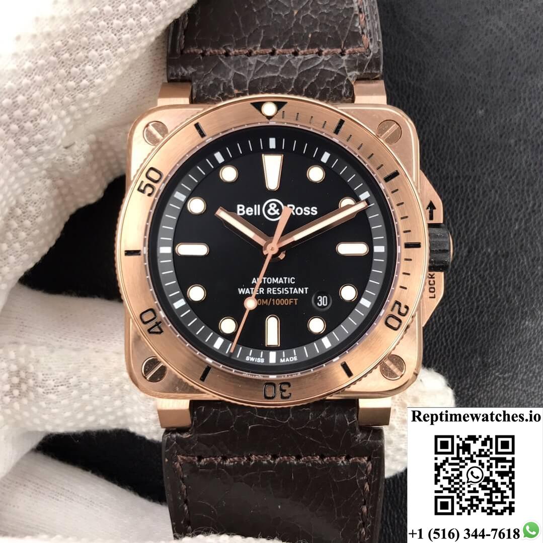 Bell & Ross Br0392-D-Bl-Br/Sca Black Dial-Rep Time Watches