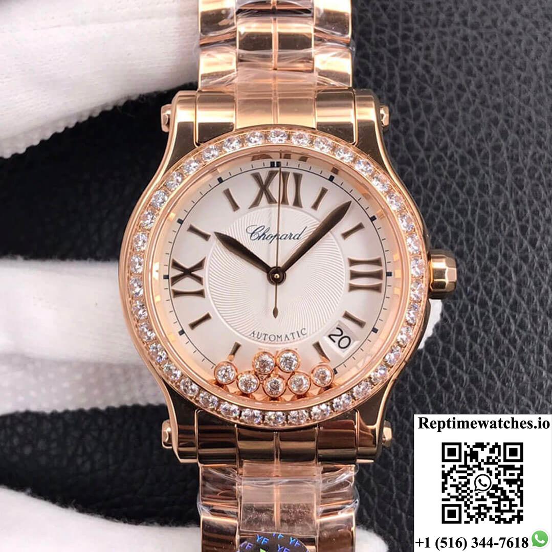 Chopard Happy Diamonds 274808-5004 Yf Factory Rose Gold Silver Dial-Rep Time Watches