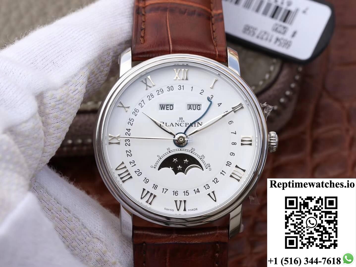 Blancpain Villeret 6654 Om Factory V2 White Dial-Rep Time Watches