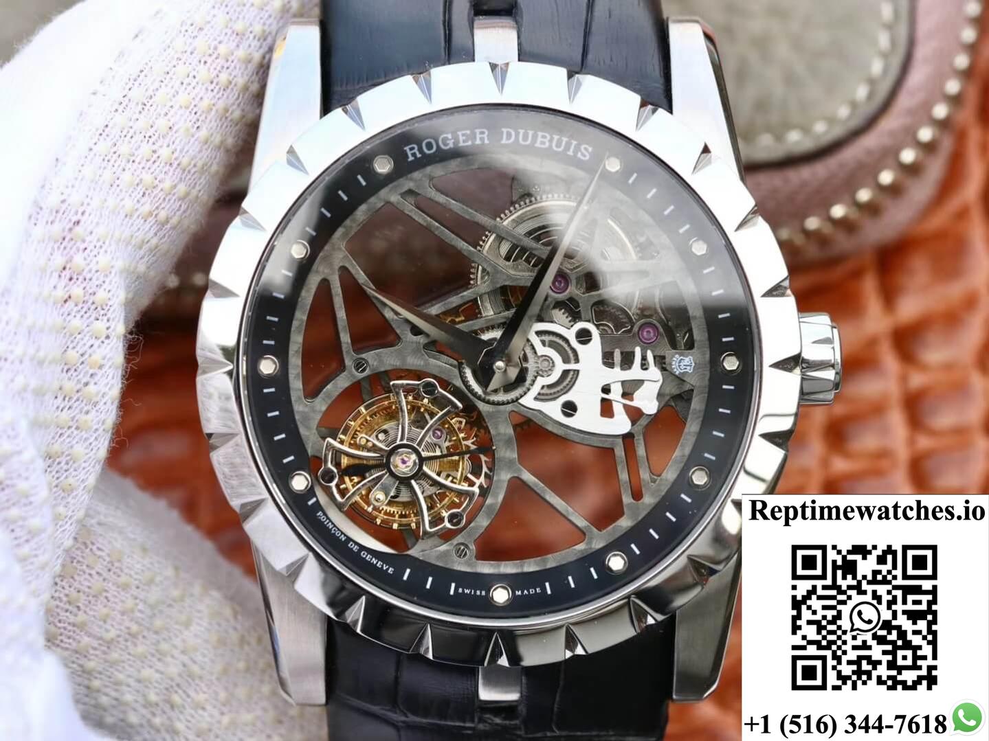 Roger Dubuis Excalibur Rddbex0393 Jb Factory Tourbillon Stainless Steel Case-Rep Time Watches