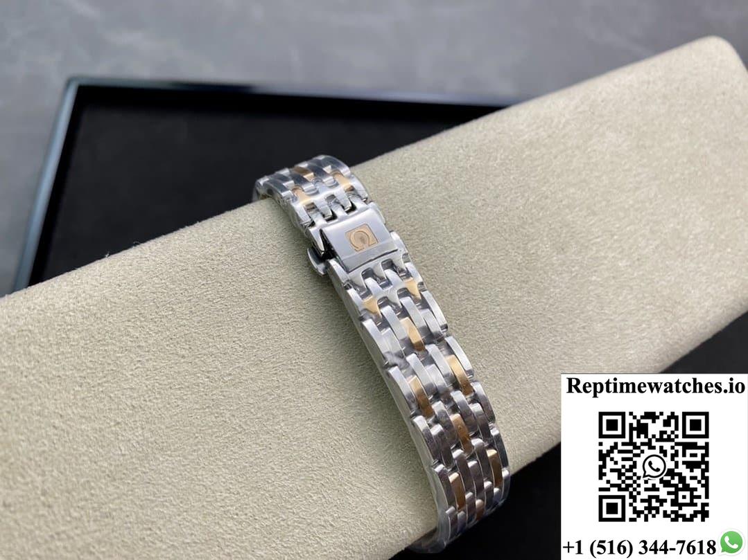 Omega De Ville 424.20.27.60.52.002 3S factory two-color strap
