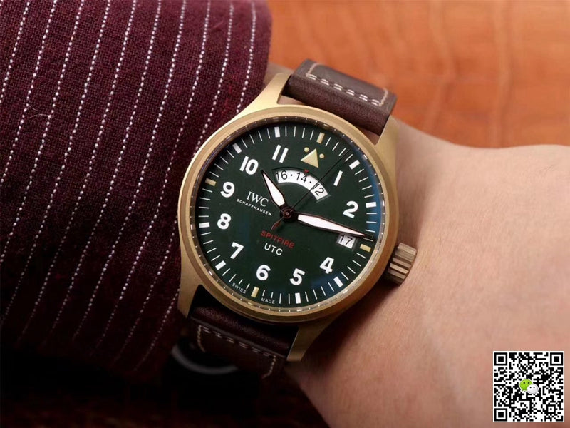 IWC Pilot Spitfire UTC MJ271 IW327101 ZF Factory Green Dial