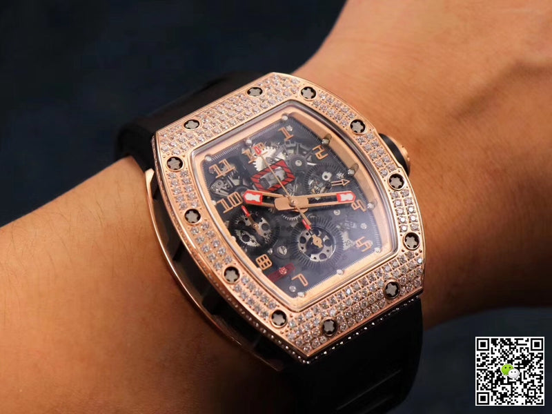 Richard Mille RM011 RG/5423 Felipe Massa KV Factory Rose Gold Diamond Bezel