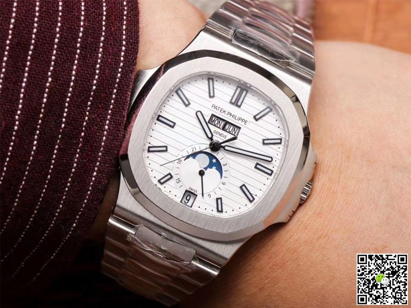 PF Factory Patek Philippe Nautilus 5726/1A-010 Moonphase Silver White Dial