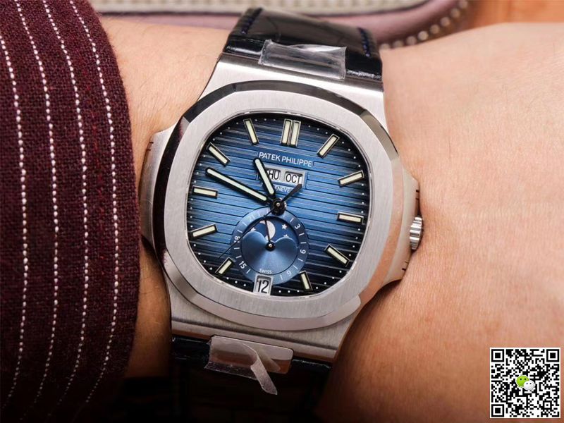 PF Factory Patek Philippe Nautilus 5726/1A-014 Moonphase Black Leather Strap