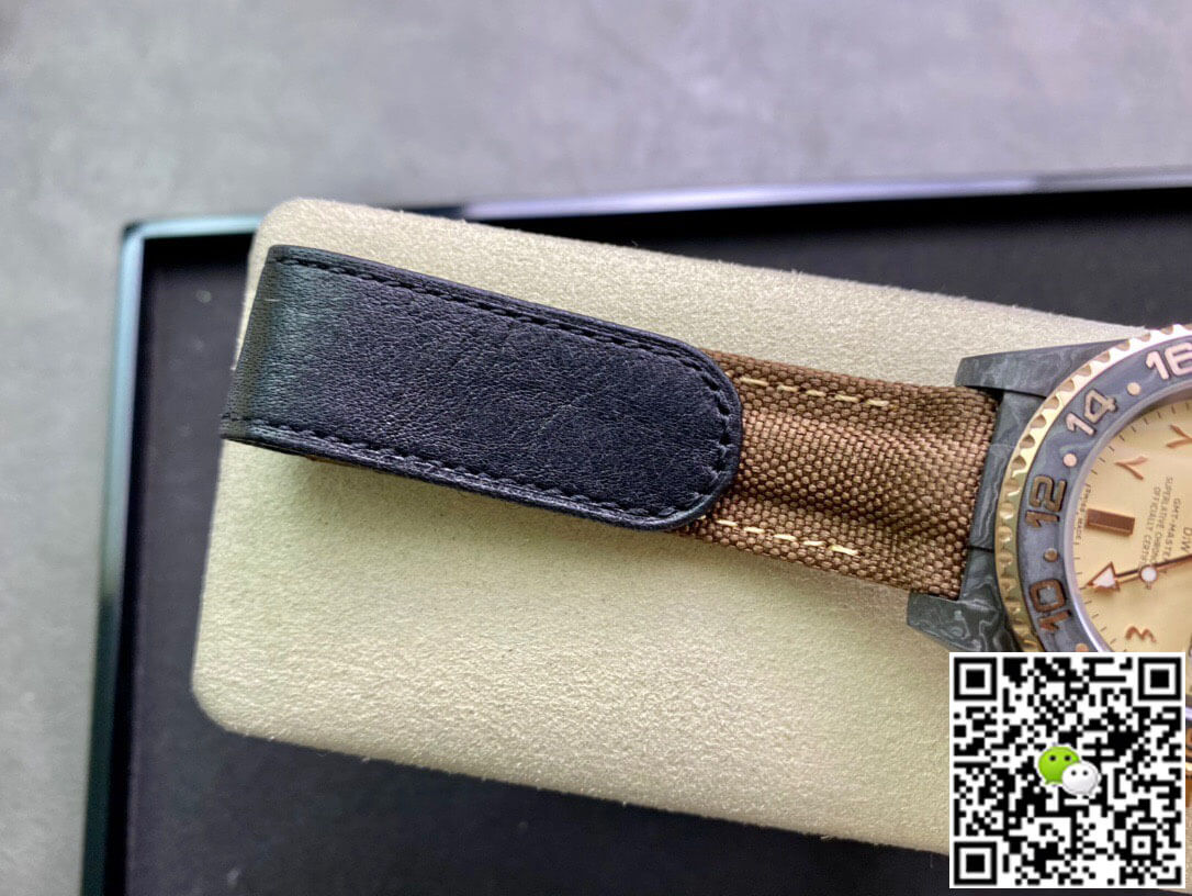 Rolex GMT-MASTER II Diw Carbon Fiber Brown Fabric Strap