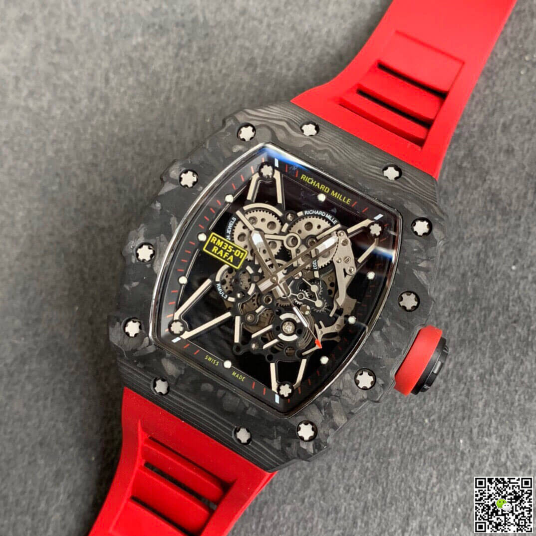 Richard Mille RM35-01 KV Factory Carbon Fiber Red Strap