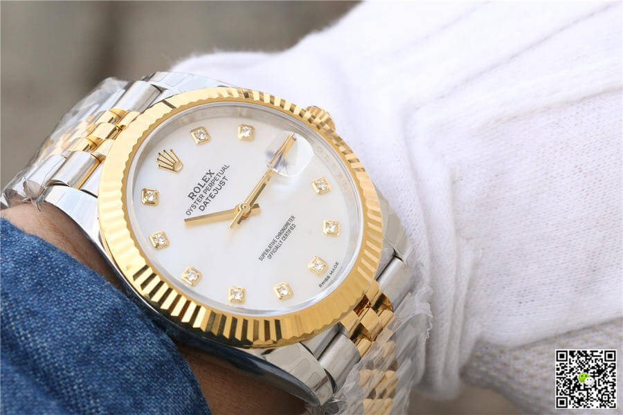 Rolex Datejust M126333-0018 EW Factory Yellow Gold White Dial