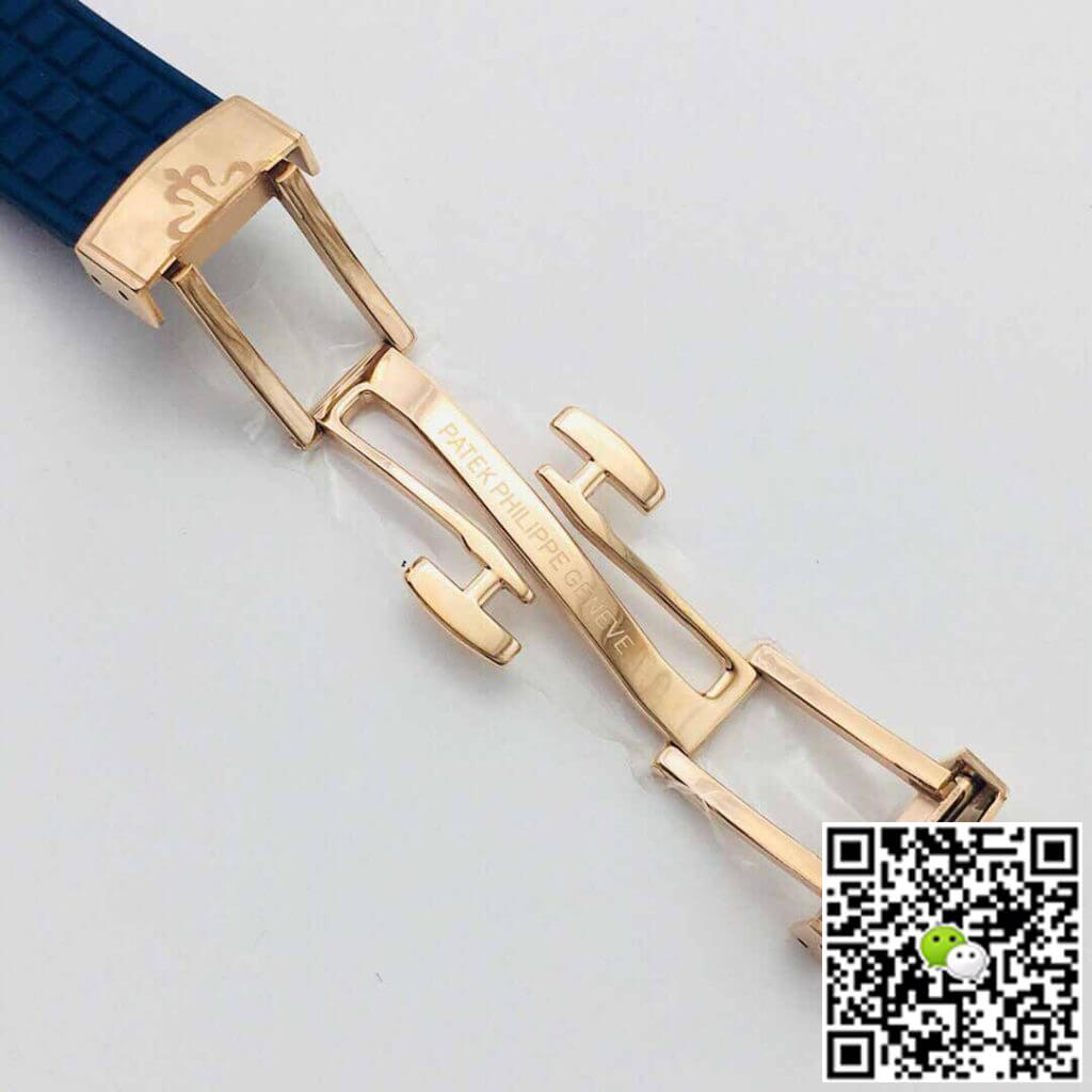 Patek Philippe Aquanaut 5067A Quartz Movement PPF Factory Rose Gold Blue Dial