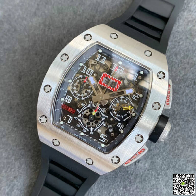 Richard Mille RM011 KV Factory Black Rubber Strap