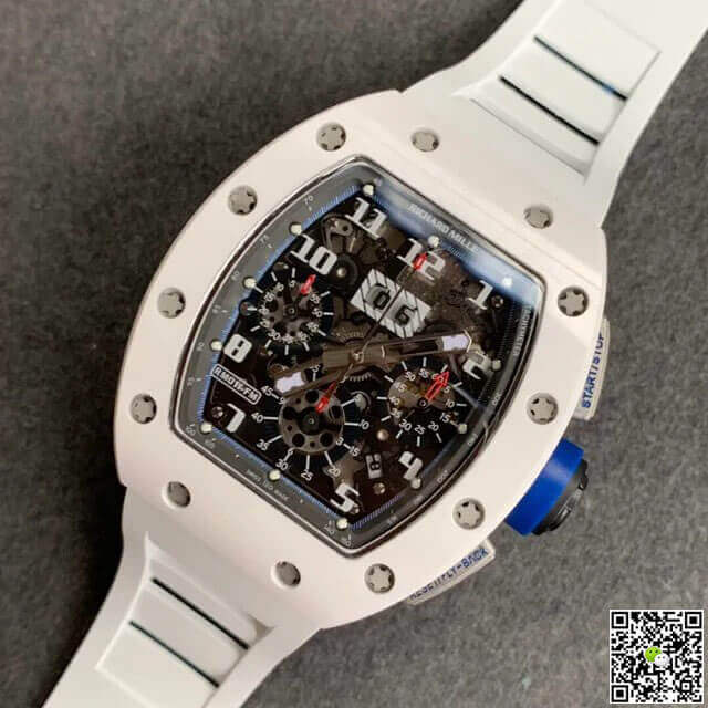 Richard Mille RM-011 KV Factory White Ceramic Rubber Strap