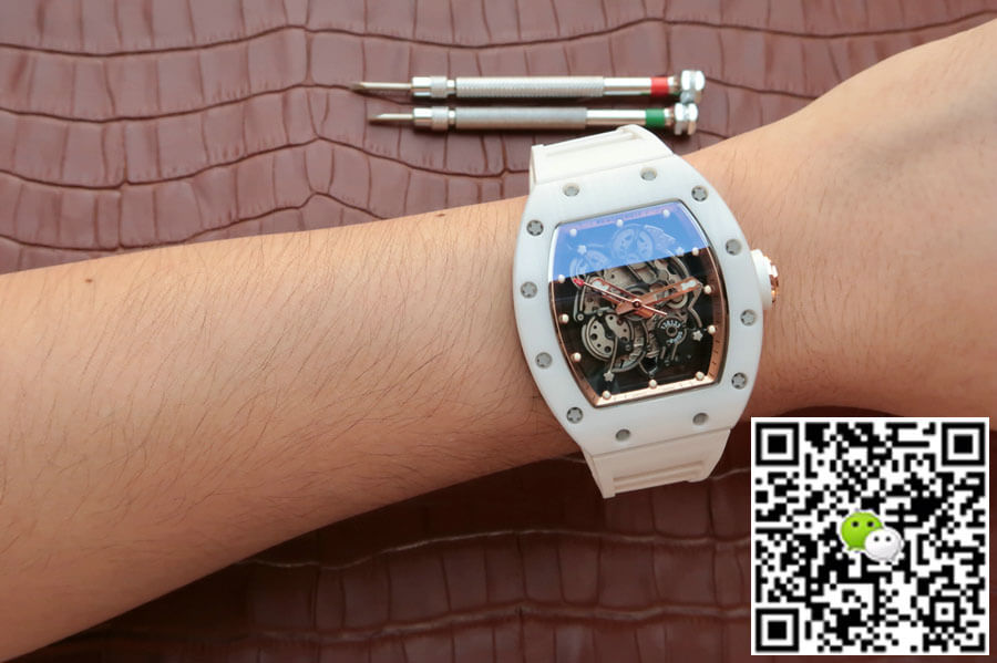 Richard Mille RM055 KV Factory White Ceramic Rubber Strap