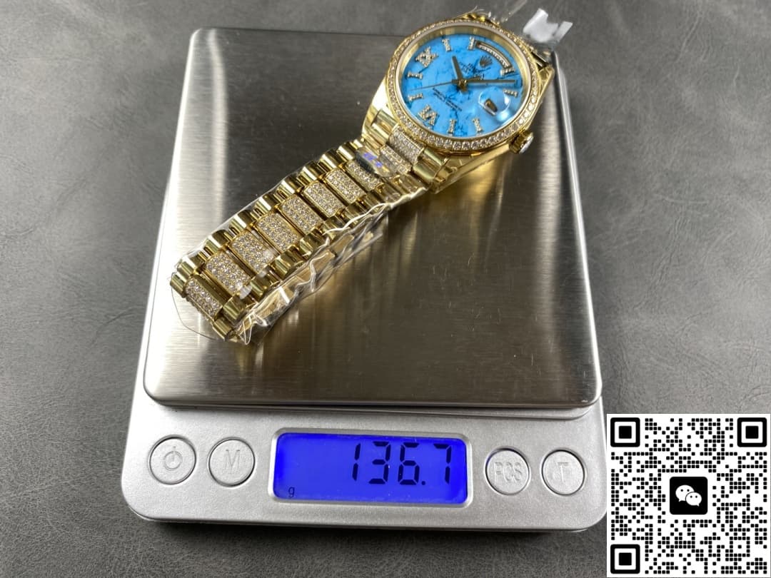 Rolex Day-Date M128348RBR-0038 8+ Factory Diamond Hour Markers
