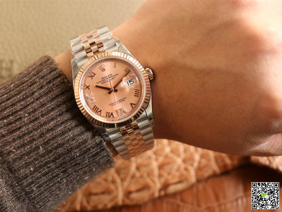 Rolex Datejust M126231-0027 EW Factory Diamonds Rose Gold Dial