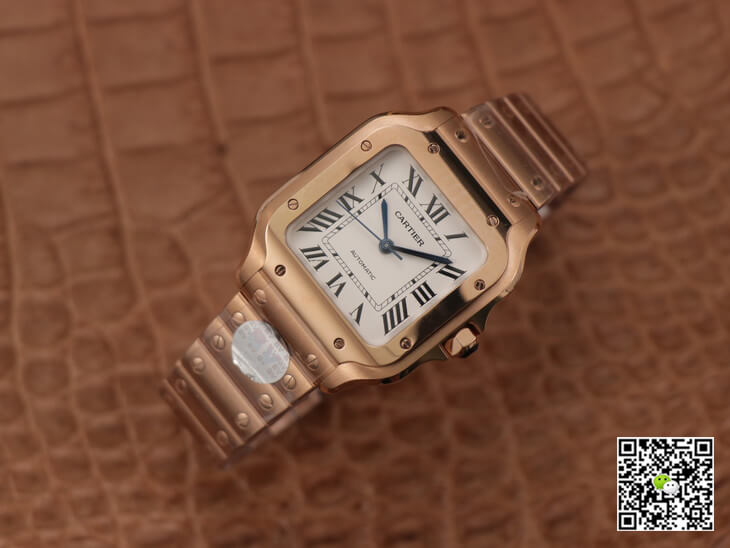 Cartier De Santos WSSA0010 BV Factory 18K Rose Gold White Dial