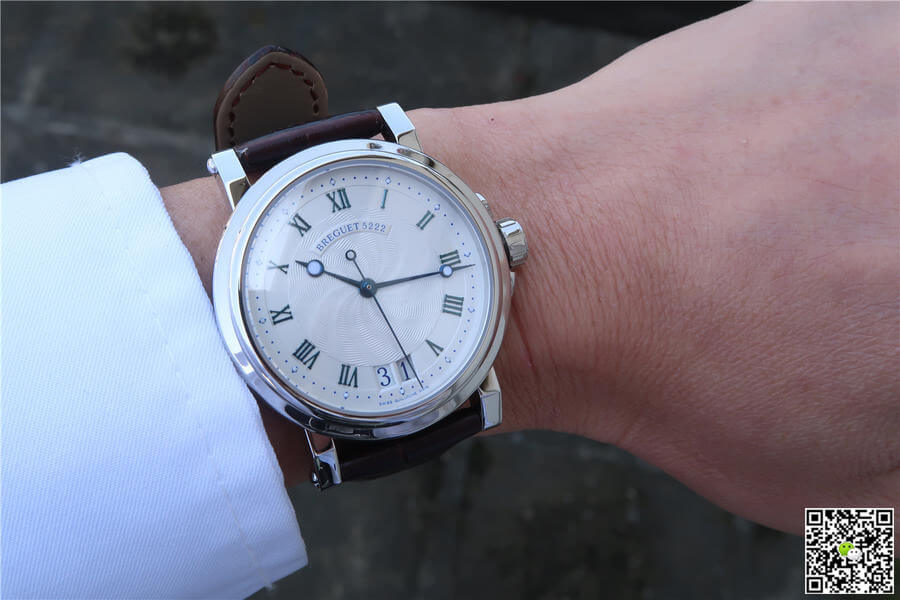 Breguet Marine 5817ST/12/5V8 White Dial Cowhide Strap