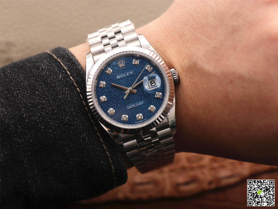 Rolex Datejust M126234-0011 36MM EW Factory Diamond-Studded Blue Dial