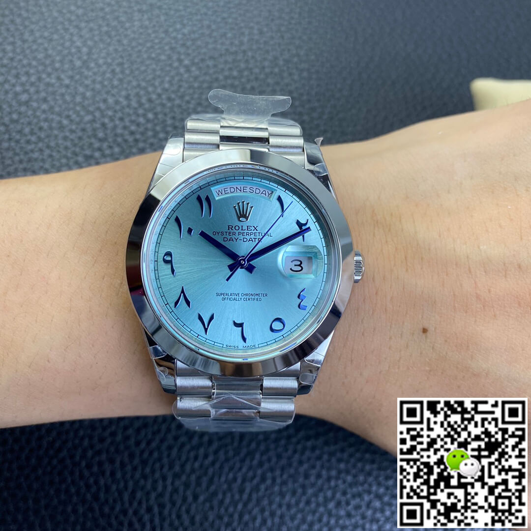 Rolex Day Date BP Factory Middle East Customization Stainless Steel Ice Blue Dial