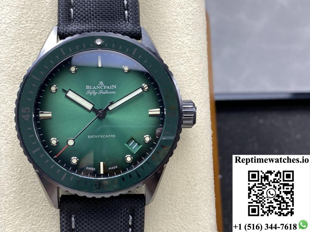 Blancpain Fifty Fathoms 5000-0153-B52A Gf Factory Green Dial-Rep Time Watches