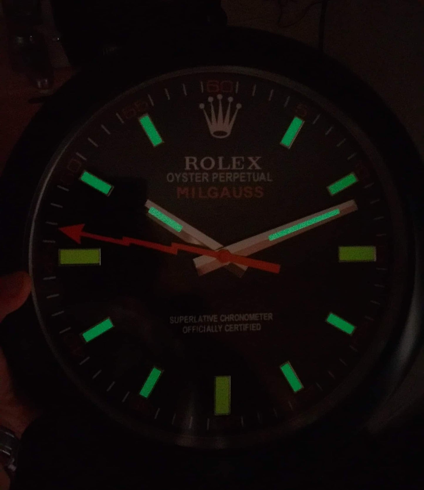ROLEX MILGAUSS RL-41 DELUXE METAL WALL CLOCK 35 CM