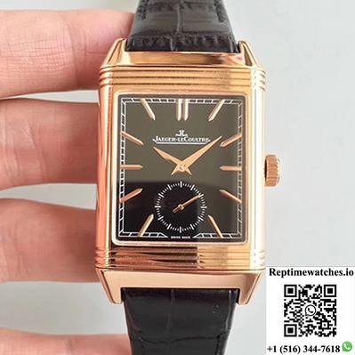 Jaeger-Lecoultre Grande Reverso Q3738420 Rose Gold Black Dial-Rep Time Watches