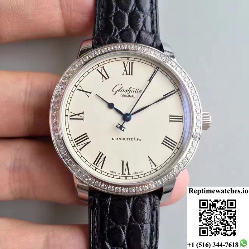 Glashutte Original Senator Excellence V4 1-39-52-01-02-04 Fk Factory Diamond Bezel White Dial-Rep Time Watches
