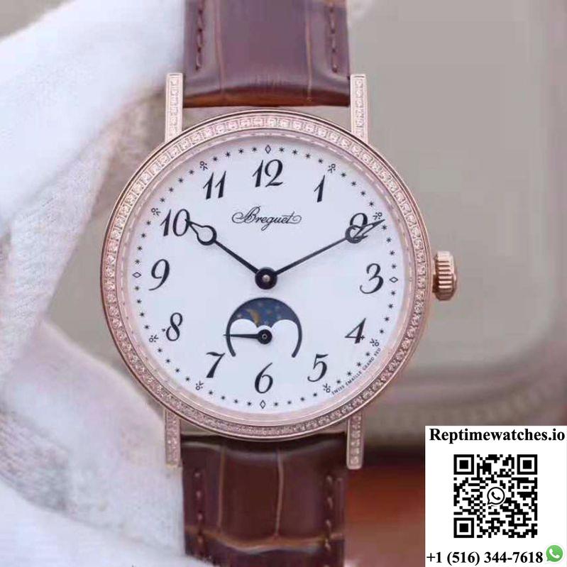 Breguet Classique Moonphase 9088Br/29/964/Dd0D White Dial-Rep Time Watches