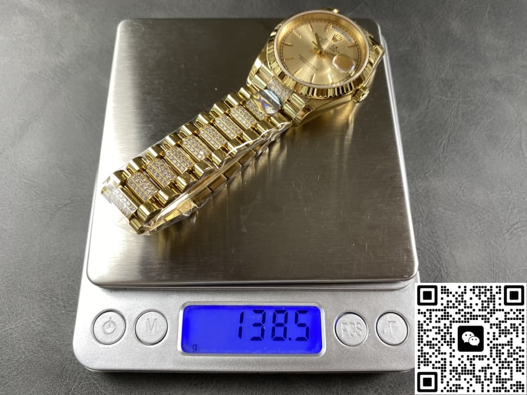 Rolex Day-Date M128238-0046 8+ factory blue crystal watch mirror