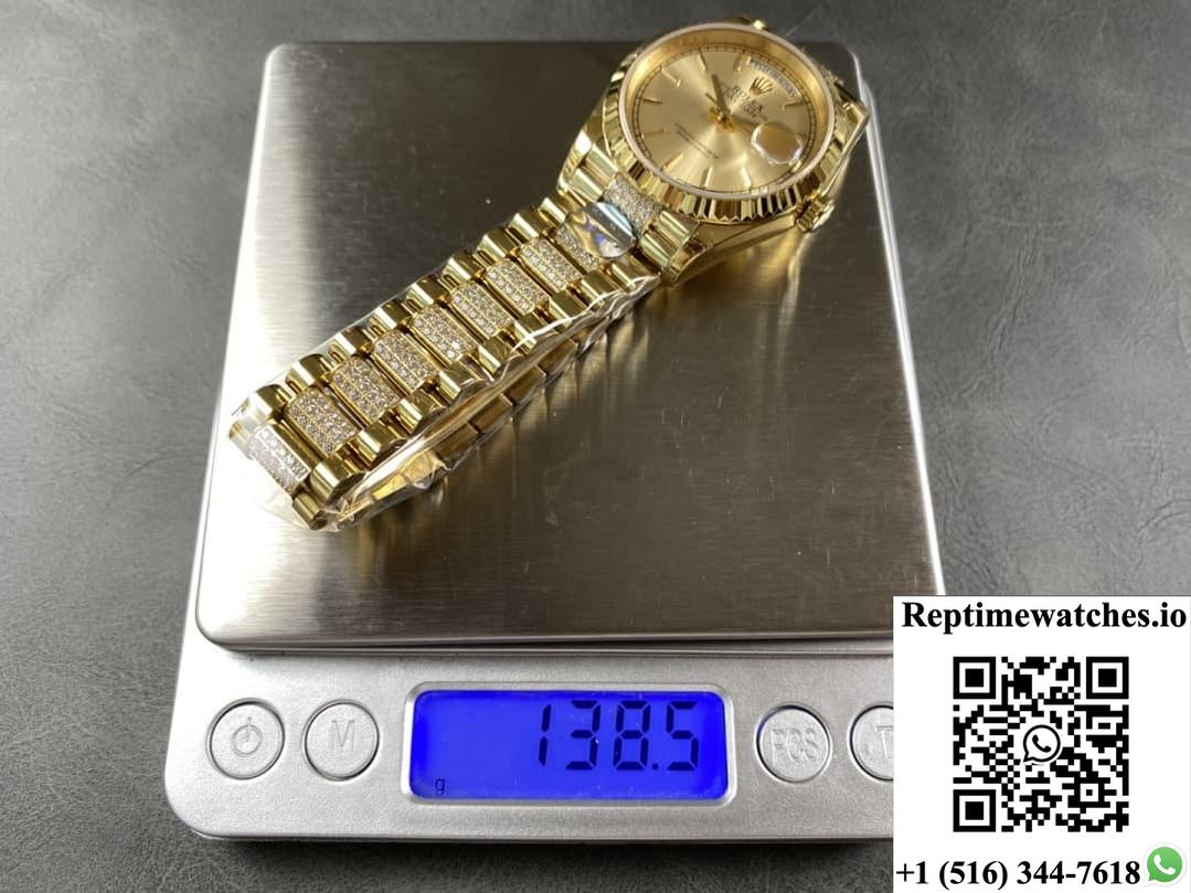 Rolex Day-Date M128238-0046 8+ factory blue crystal watch mirror