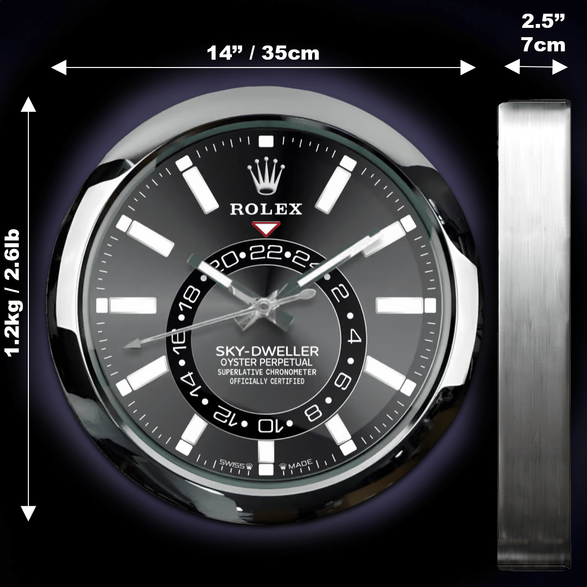 SKY DWELLER EDITION 35 CM METAL WALL CLOCK