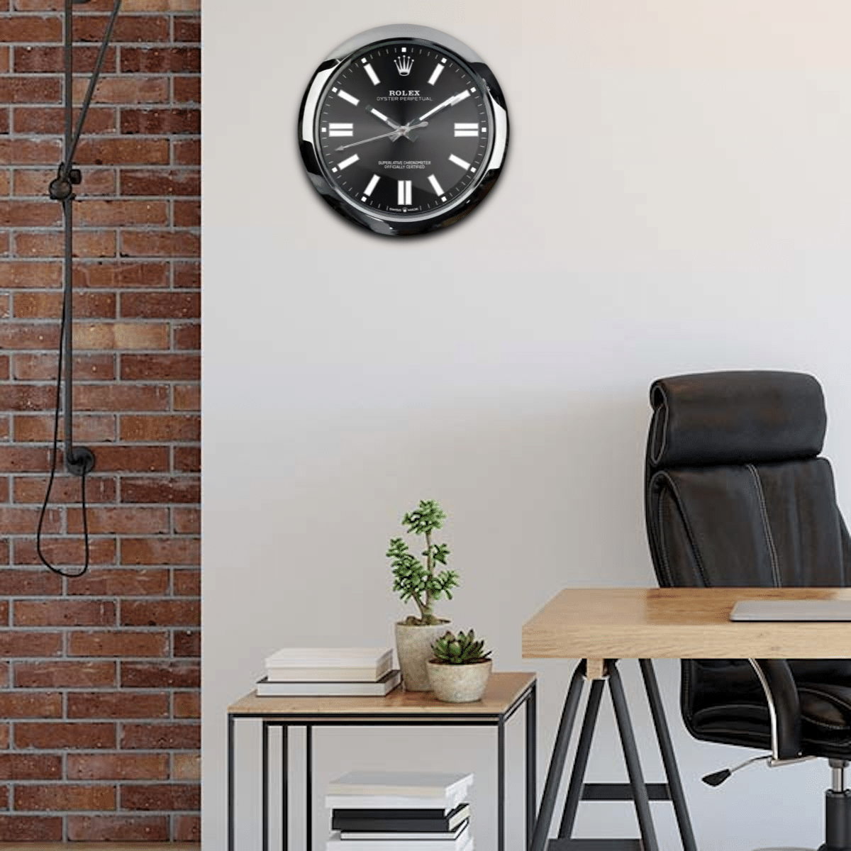OYSTER PERPETUAL – BLACK EDITION 35 CM METAL WALL CLOCK