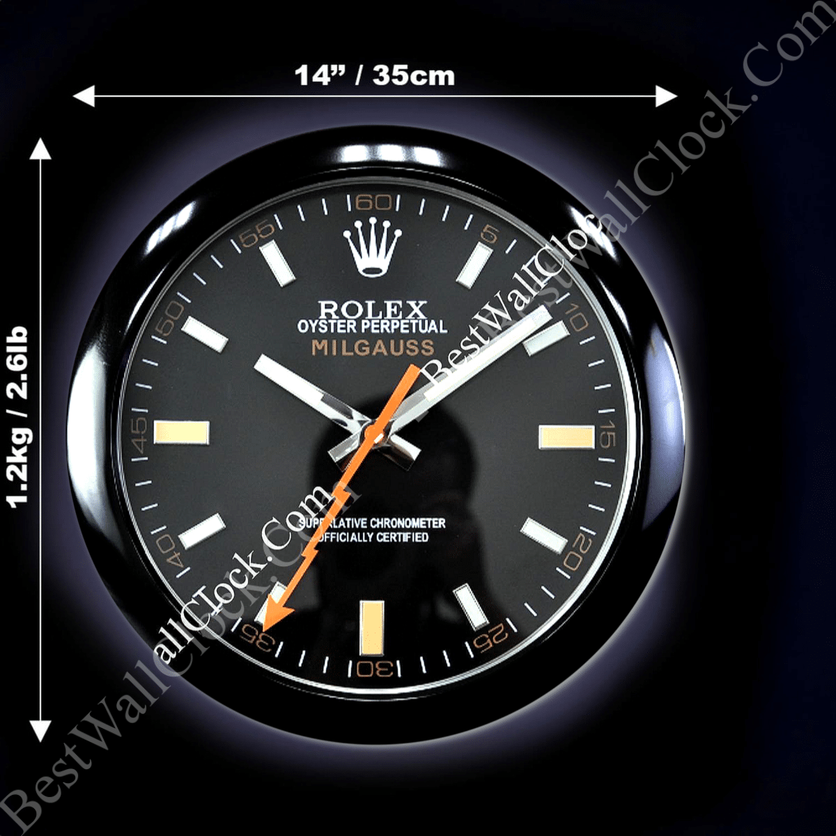 MILGAUSS FULL BLACK OYSTER EDITION 35 CM METAL WALL CLOCK
