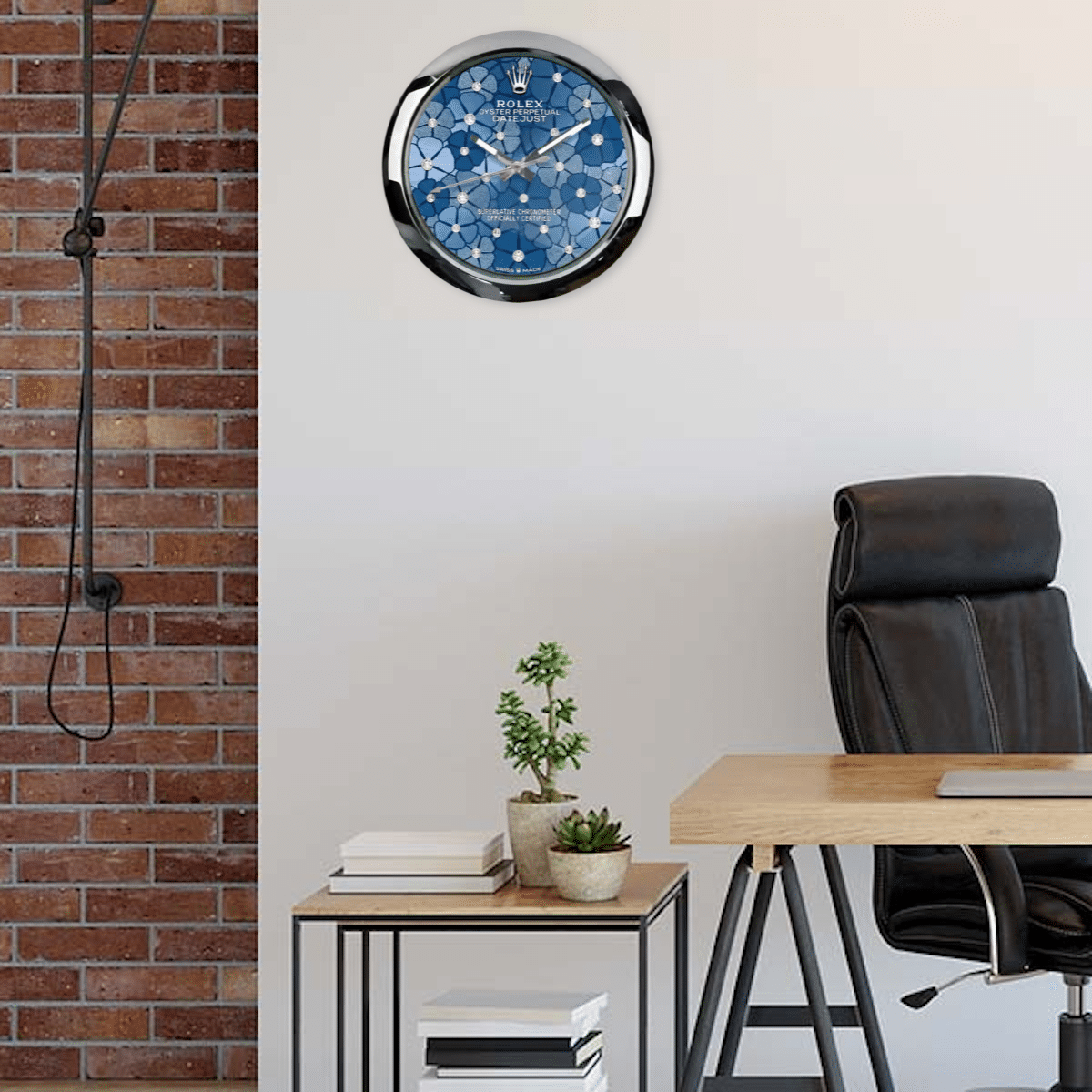 OYSTER PERPETUAL ‘AZZURRO’ EDITION 35 CM METAL WALL CLOCK