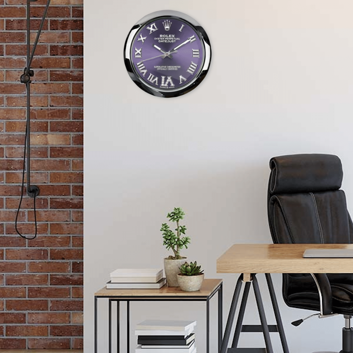 OYSTER PERPETUAL – PURPLE EDITION 35 CM DELUXE METAL WALL CLOCK