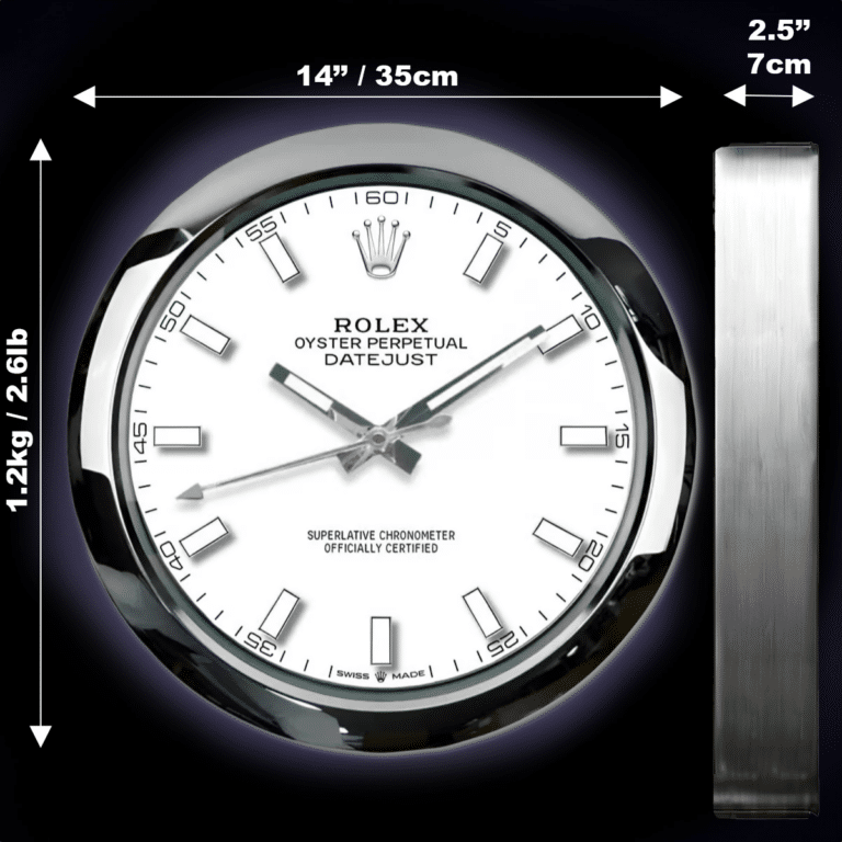 OYSTER PERPETUAL WHITE EDITION 35 CM METAL WALL CLOCK