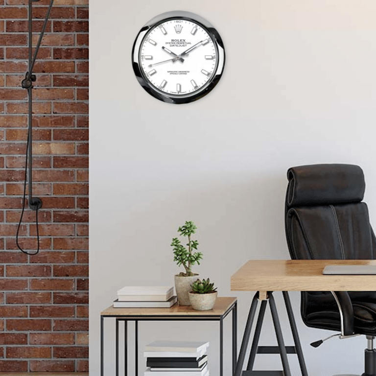 OYSTER PERPETUAL WHITE EDITION 35 CM METAL WALL CLOCK