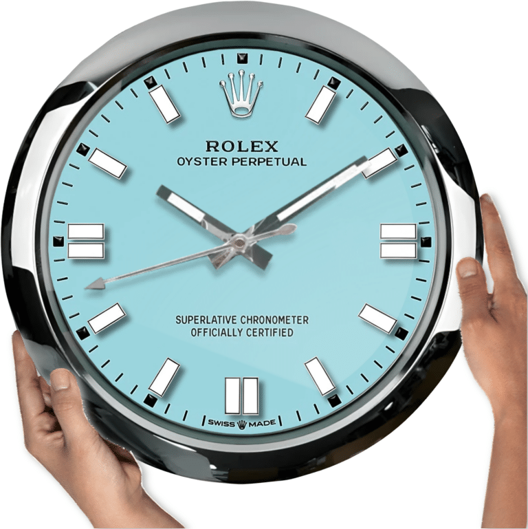 OYSTER PERPETUAL – TURQUOISE EDITION 35 CM DELUXE METAL WALL CLOCK