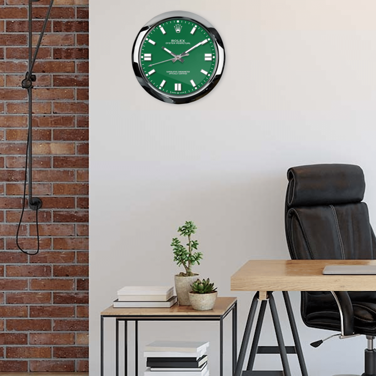 OYSTER PERPETUAL GREEN EDITION 35 CM METAL WALL CLOCK