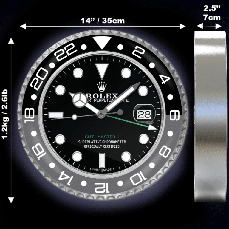 GMT MASTER II ‘BRUCE WAYNE’ EDITION 35 CM METAL WALL CLOCK