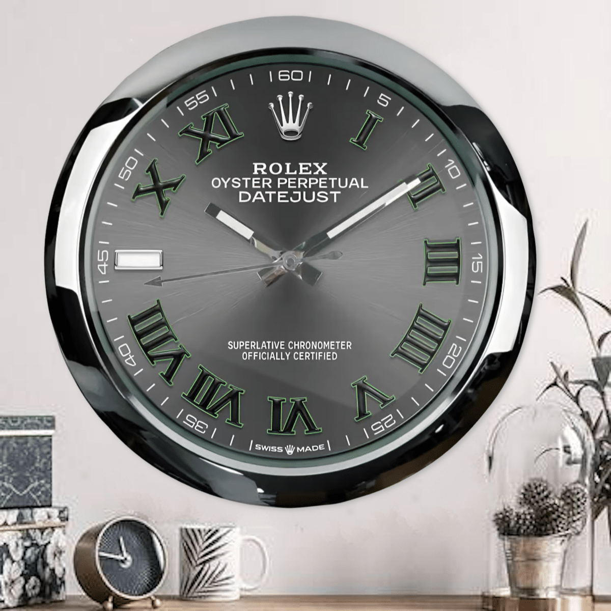 OYSTER PERPETUAL 126234 DELUXE METAL WALL CLOCK 35 CM