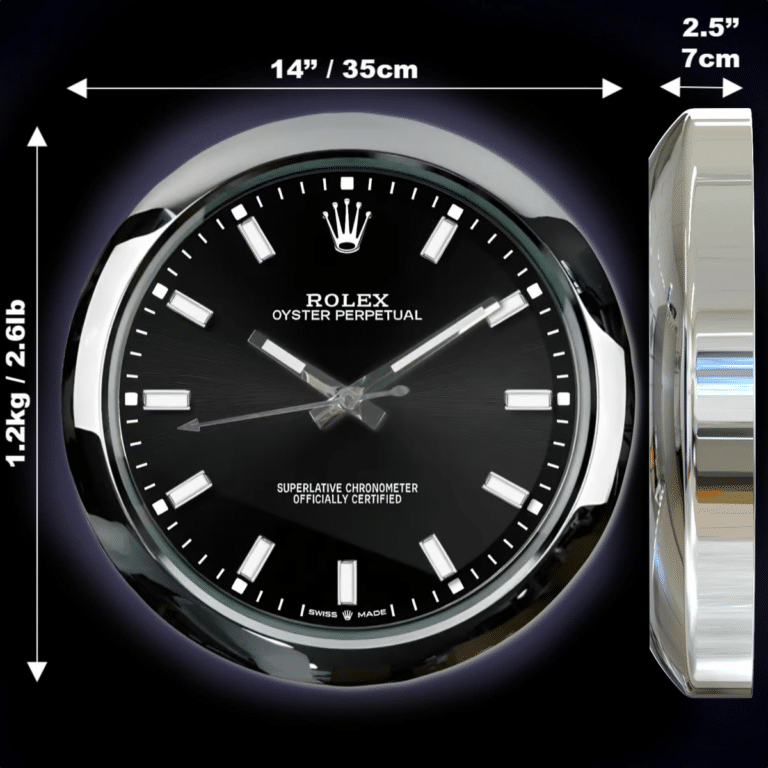OYSTER PERPETUAL – BLACK EDITION 35 CM METAL WALL CLOCK
