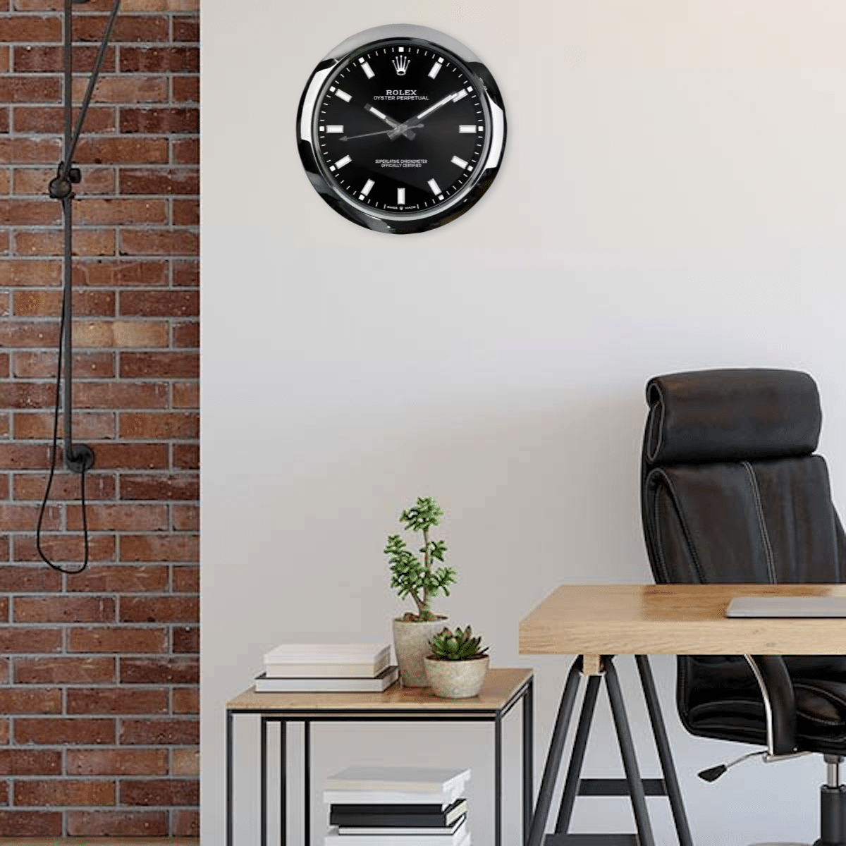 OYSTER PERPETUAL – BLACK EDITION 35 CM METAL WALL CLOCK